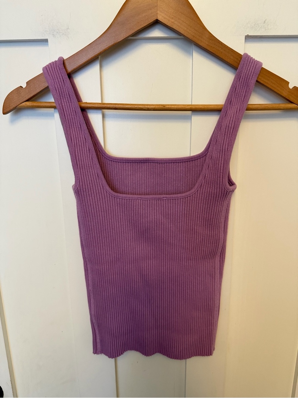 Vince Lavender purple Cotton Ribbed Tank Top Square Neck Size XS - Picture 4 of 6